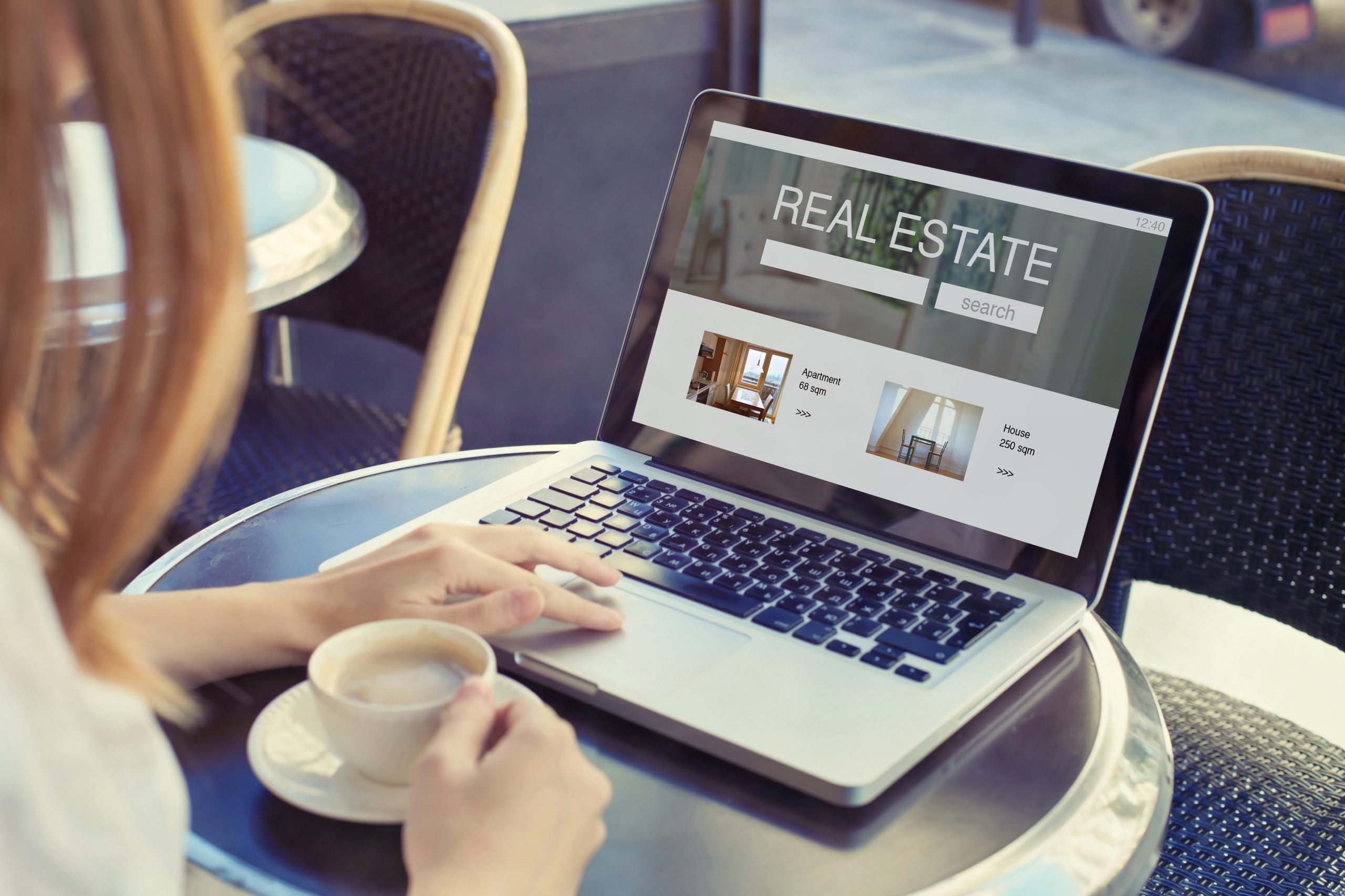 real estate concept, buy or rent apartment or house, choose new home in agency online
